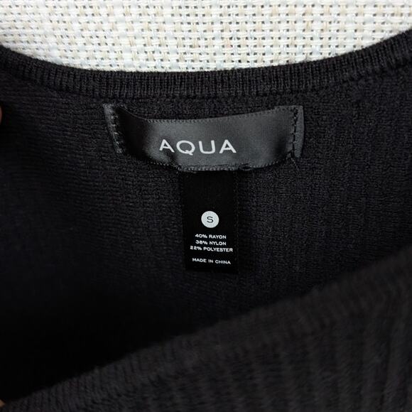 Aqua Black Knit Slim Fit Sleeveless Tank Top, size S - Picture 3 of 6